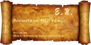 Bornstein Mária névjegykártya